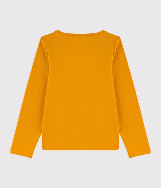 Girls' Long-Sleeved Cotton T-Shirt BOUDOR yellow