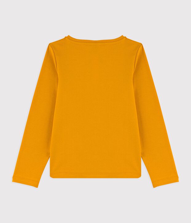 Girls' Long-Sleeved Cotton T-Shirt yellow