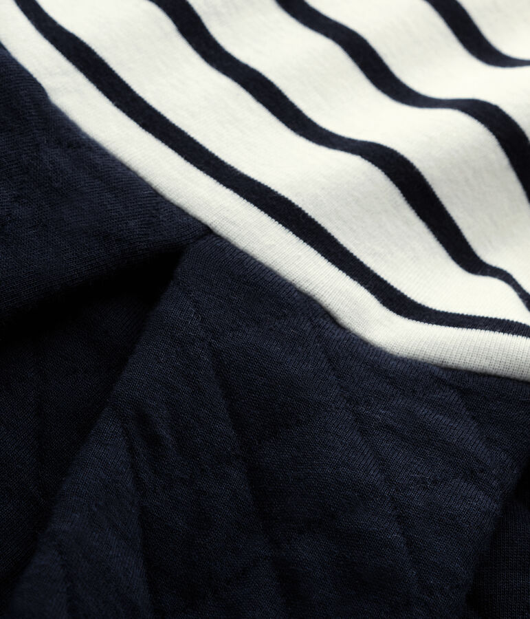 Girl's dual fabric dress white/blue