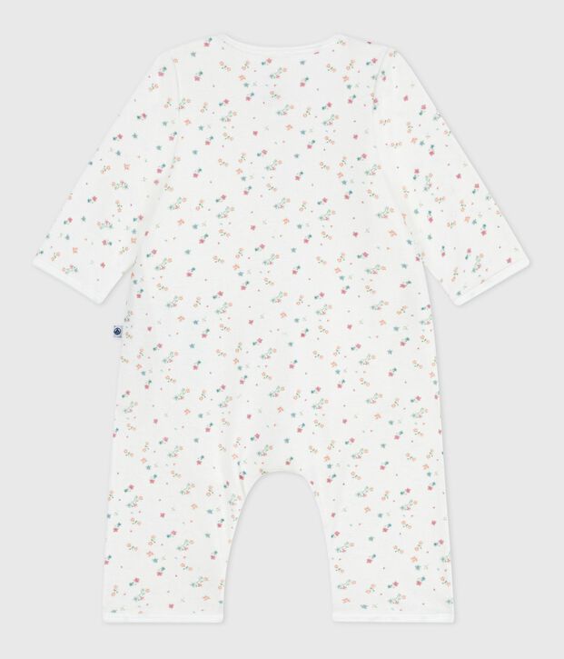 Babies' footless floral-print cotton bodyjamas white/multicolor
