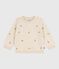 Babies' jumper in wool and cotton with embroidered flowers AVALANCHE white/MULTICO