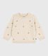 Babies' jumper in wool and cotton with embroidered flowers