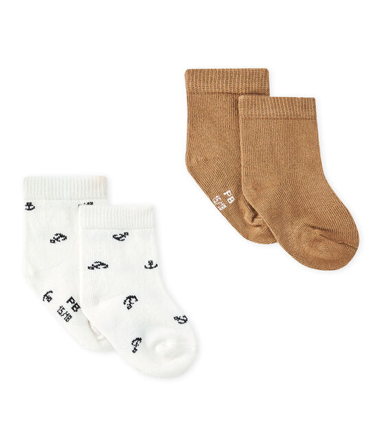 Set of 2 pairs of baby boy's socks LOT white