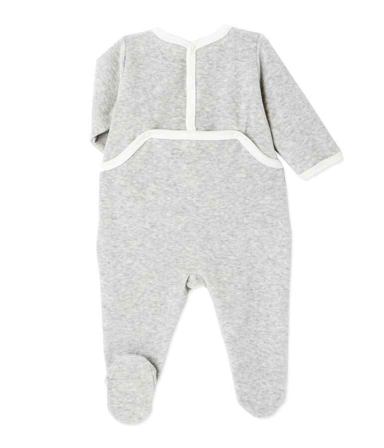 Unisex baby's terry velour sleeper grey