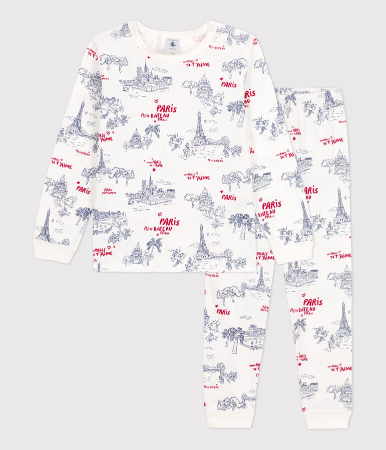 Children's Unisex Cotton Pyjamas white/multicolor