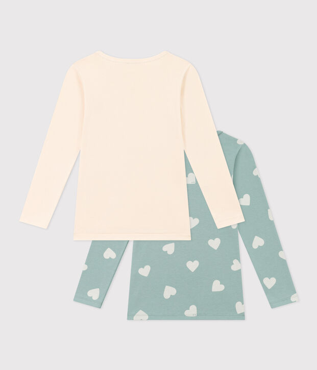 Girls' Heart Long-Sleeved Cotton T-Shirts - 2-Pack multicolor