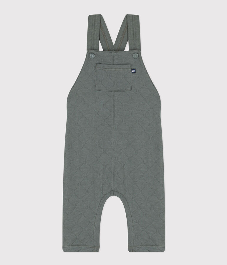 Babies' Quilted Tube-Knit Dungarees green