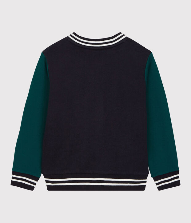 Boys' Fleece Baseball Jacket blue/green