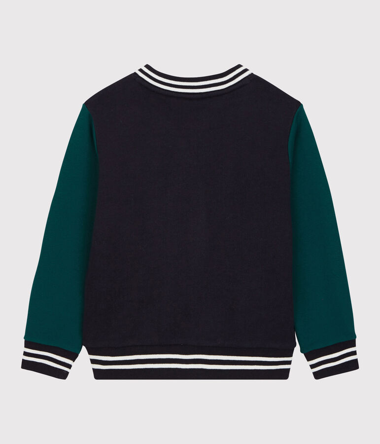 Boys' Fleece Baseball Jacket blue/green