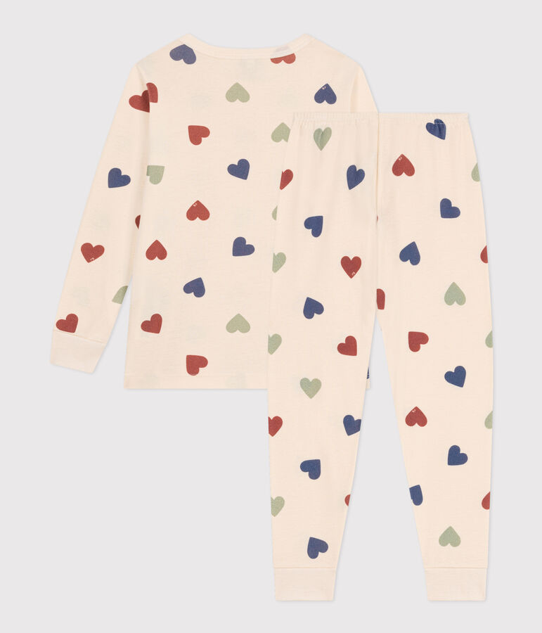 Children's Heart Printed Cotton Pyjamas Ecru/multicolor