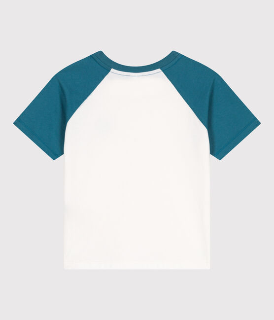 Children's short-sleeved printed cotton T-shirt MARSHMALLOW green/DRAGONFLY