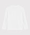 Boys' Cotton and Linen Blend T-Shirt MARSHMALLOW white