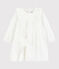 Baby girl's long-sleeved dress MARSHMALLOW white/ARGENT grey