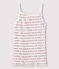 Women's cotton chemise with straps MARSHMALLOW white/TERKUIT red