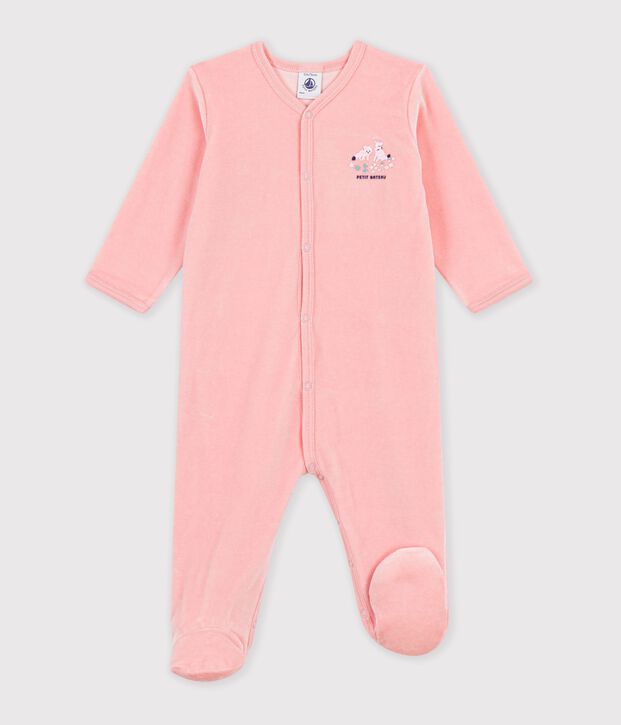 Dors-bien en bouclette velours pink