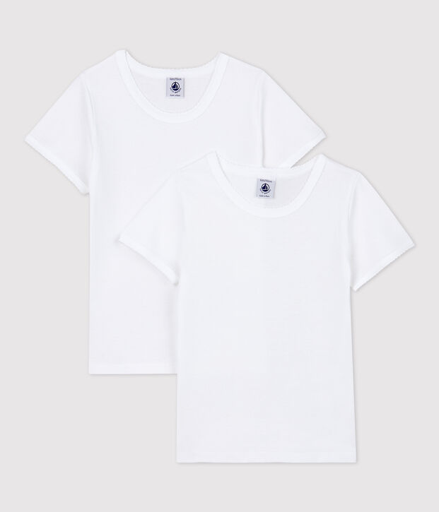 Girls' White Short-Sleeved T-Shirt - 2-Pack multicolor