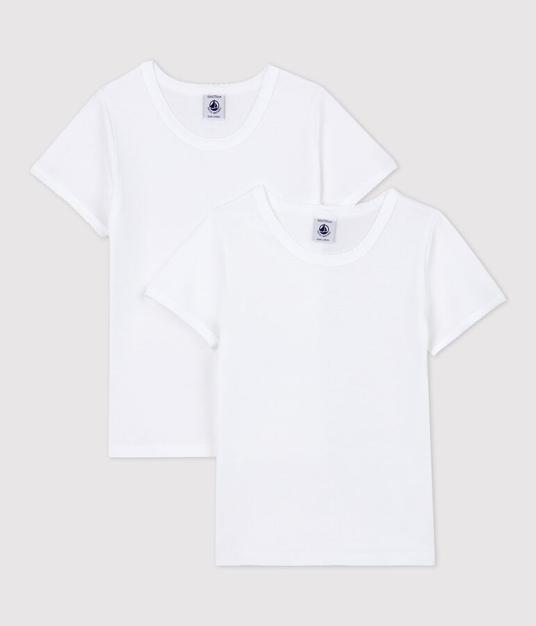 Girls' White Short-Sleeved T-Shirt - 2-Pack multicolor