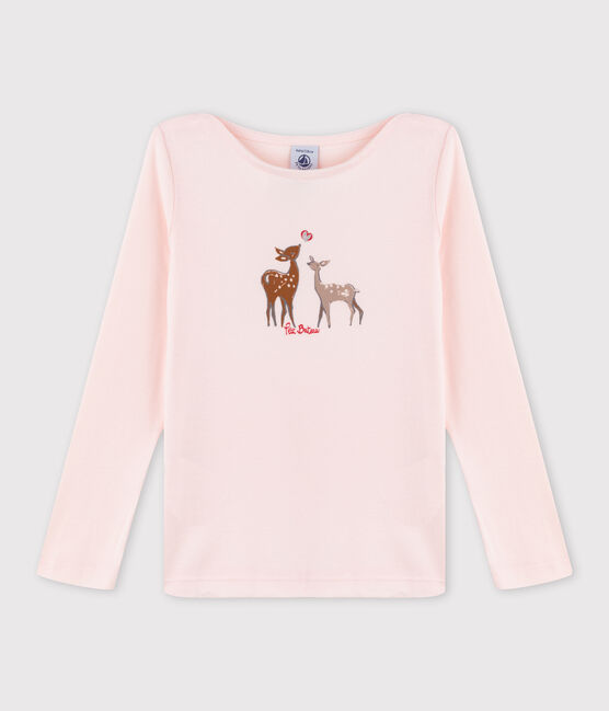 Girls' Screen Printed T-Shirt FLEUR pink