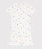 Girls' Sea Animals Short Cotton Pyjamas MARSHMALLOW white/MULTICO white