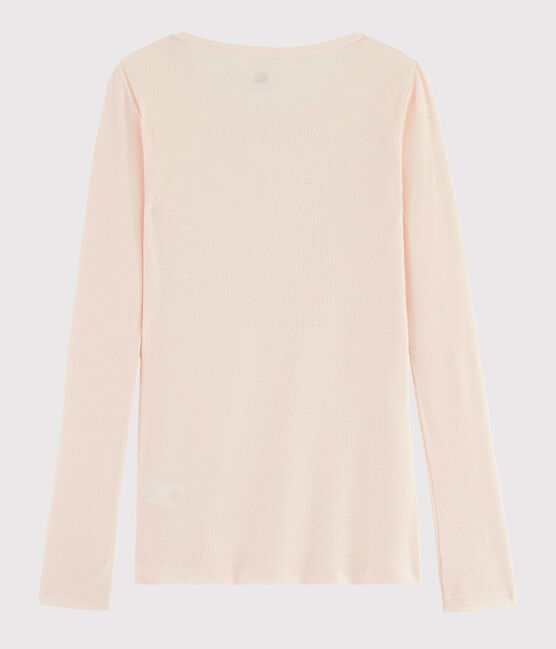 Women's wool and cotton blend T-shirt FLEUR pink