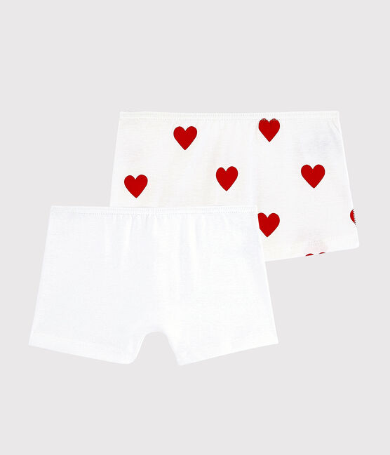 Girls' Heart Patterned Cotton Hipsters - 2-Pack variante 1