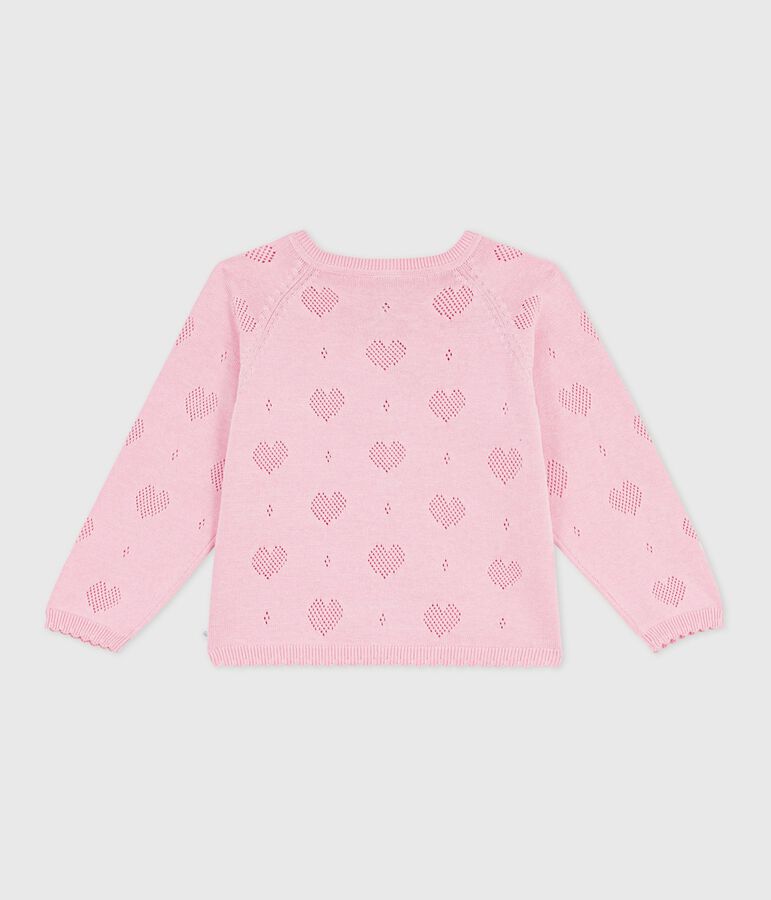 Children's plain cotton cardigan pink