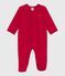 Babies' plain velour pyjama suit TERKUIT red