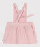Babies' dress in corduroy embroidered with flowers on the waistband JOLI pink