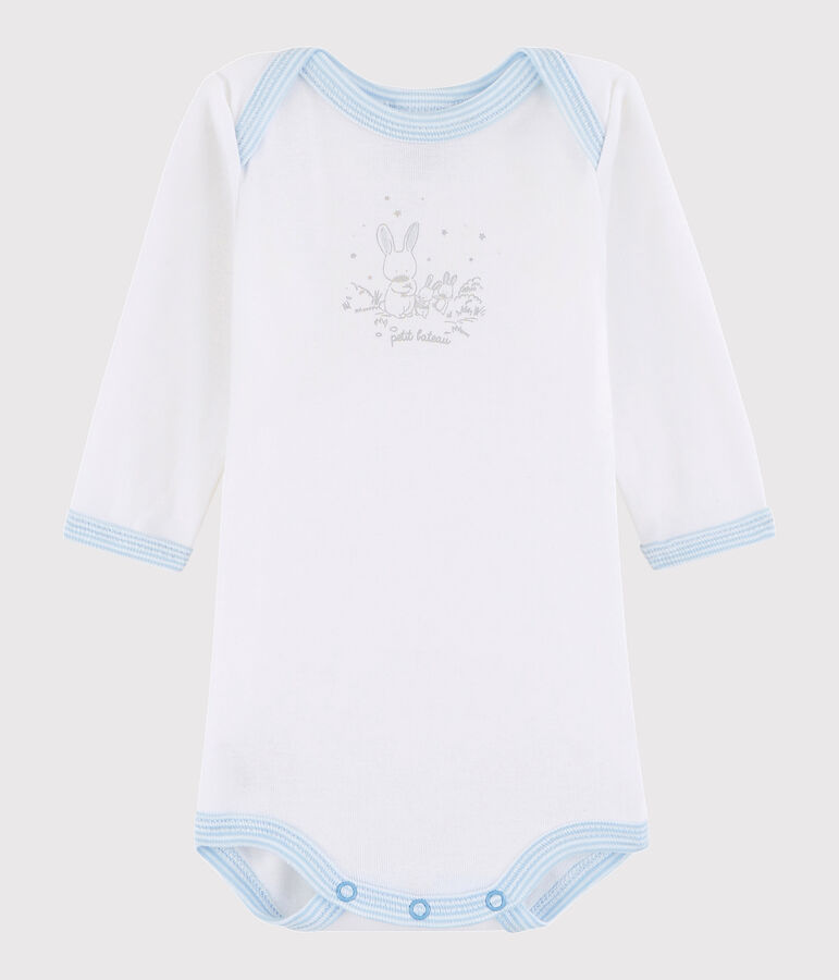 Baby Boys' Long-Sleeved Bodysuit white/blue