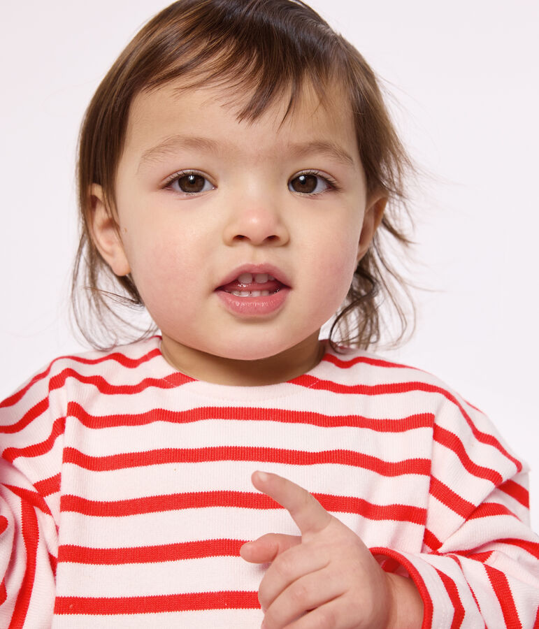 Baby sailor top in thick cotton FLEUR pink/SPICY