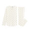 Girls' starry cotton pyjamas MARSHMALLOW white/OR yellow