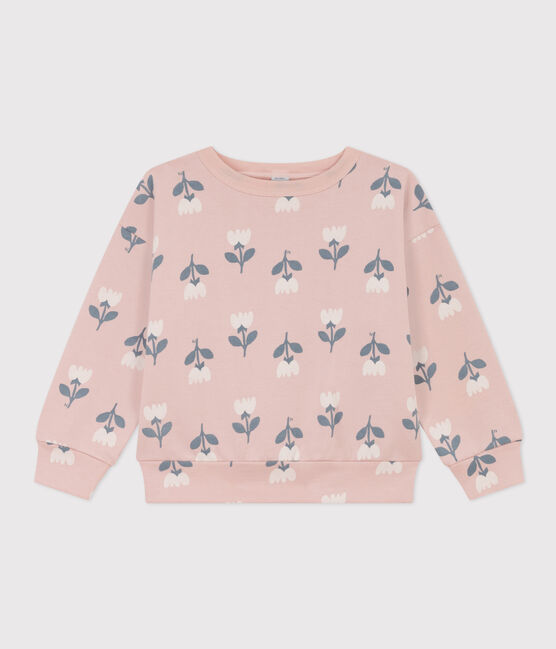  Girls' Fleece Sweatshirt SALINE pink/MULTICO white
