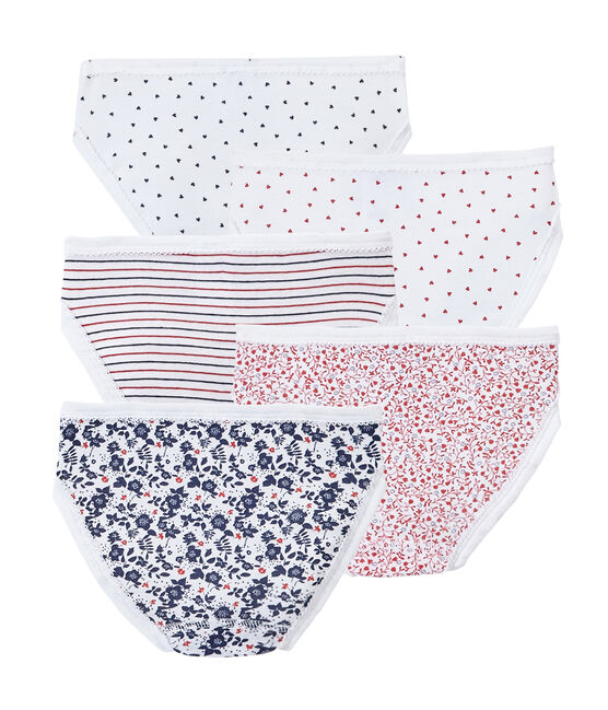 Set of 5 girls' panties LOT white