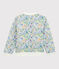 Girls' Jersey Baseball Style Cardigan POUSSIERE grey/MULTICO white