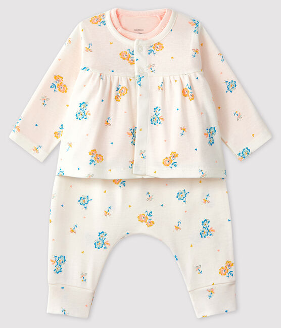 Baby Girls' Ribbed Clothing - 3-piece set MARSHMALLOW white/MULTICO white