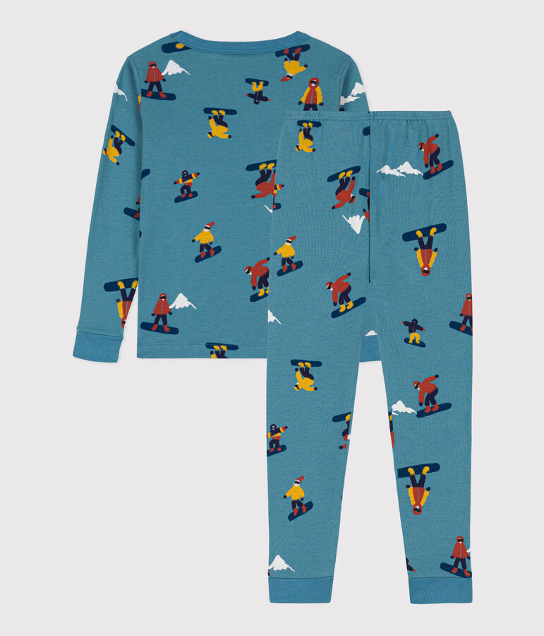 Children's Unisex Snowboard Snugfit Cotton Pyjamas blue/multicolor