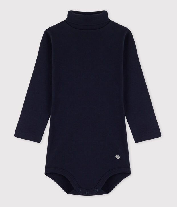 Babies' Long-Sleeved Roll Neck Cotton Bodysuit SMOKING