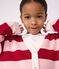 Children's stripy wool and cotton cardigan pink/pink
