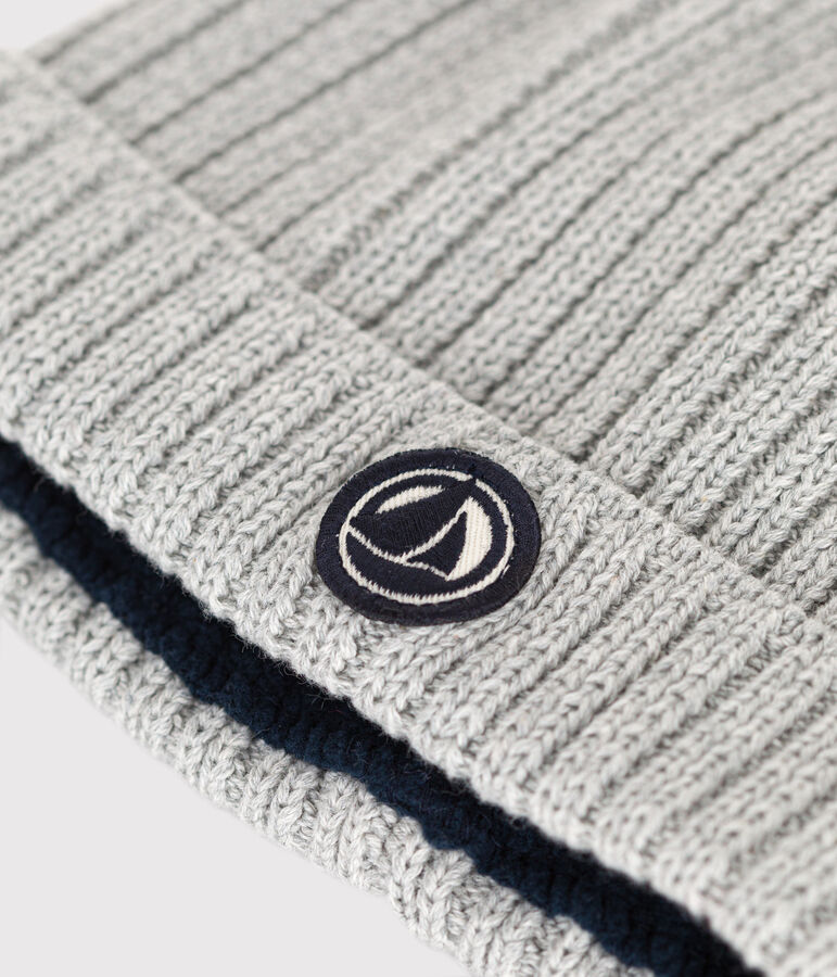 Babies' Knit Hat with Fleece Lining grey