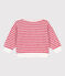 Babies' Striped Terry Sweatshirt MARSHMALLOW white/PEPS red
