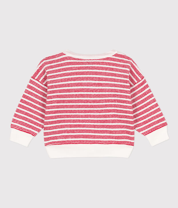 Babies' Striped Terry Sweatshirt white/red