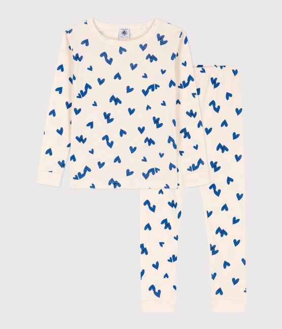 Girls' Snugfit Cotton Pyjamas AVALANCHE white/MULTICO