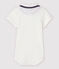 Babies' Short-Sleeved Cotton Bodysuit with Polo Shirt Collar MARSHMALLOW white
