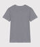 Women's stripy rib knit short-sleeved Iconic T-shirt SMOKING blue/MARSHMALLOW white