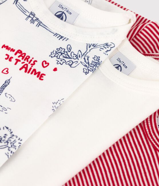 Babies' Paris Themed Short-Sleeved Cotton Bodysuits - 3-Pack variante 1