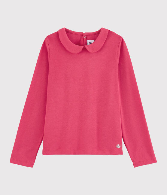 Girls' Long-sleeved Cotton T-Shirt POPPY pink
