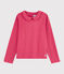 Girls' Long-sleeved Cotton T-Shirt POPPY pink