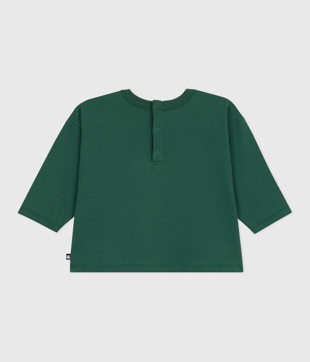 Long-sleeved cotton baby t-shirt green