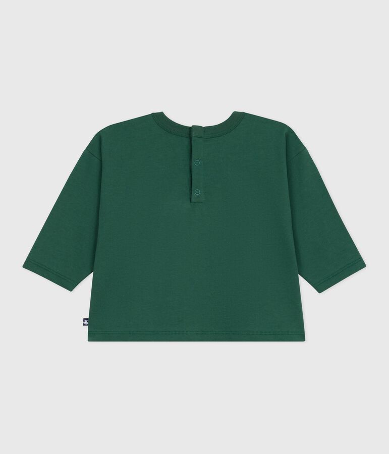 Long-sleeved cotton baby t-shirt green