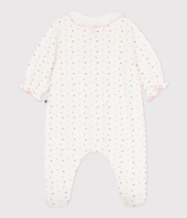 Babies' floral tube knit pyjama suit white/multicolor